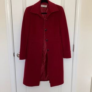 Price Reduced - Wool and cashmere coat in popular deep cranberry